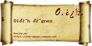 Oláh Ágnes névjegykártya